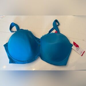 Butterfly by Ashley Stewart Blue Full Coverage Bra Sz 46F NWT